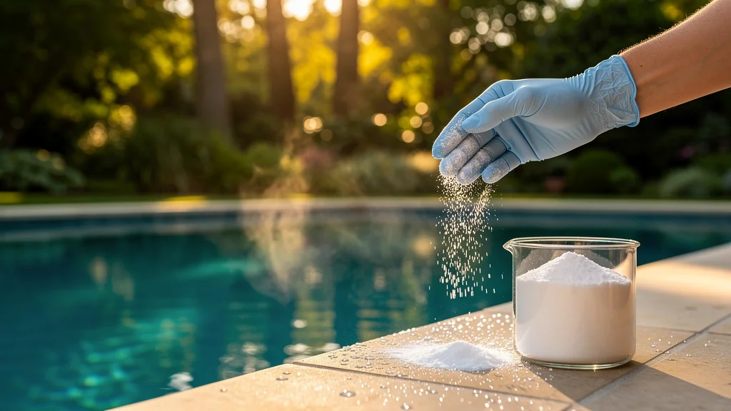 Piscine claire et entretien naturel avec bicarbonate de soude pour prévenir les algues et stabiliser l'eau