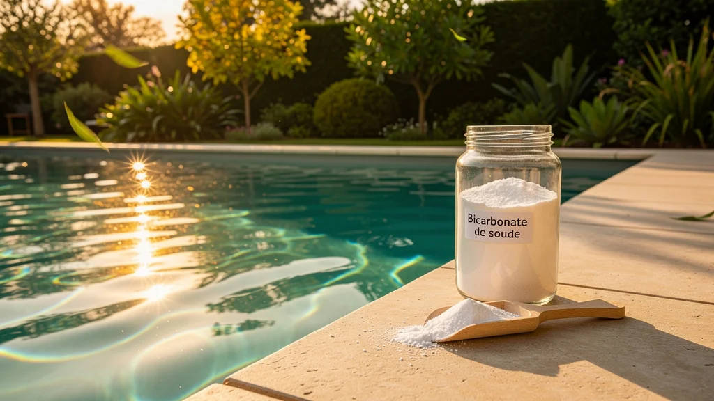 Piscine lumineuse avec bicarbonate de soude pour un entretien naturel et efficace