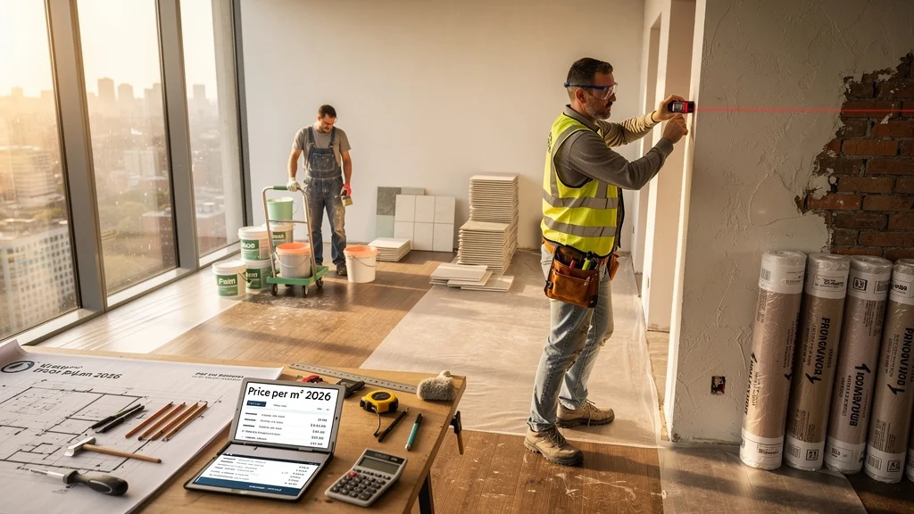 Estimation précise du prix rénovation m2 en 2026 dans un appartement moderne en cours de rénovation